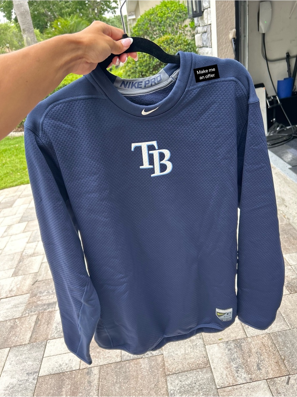 Nike Men’s Navy Tampa Bay Rays Long-Sleeve Performance Sweatshirt